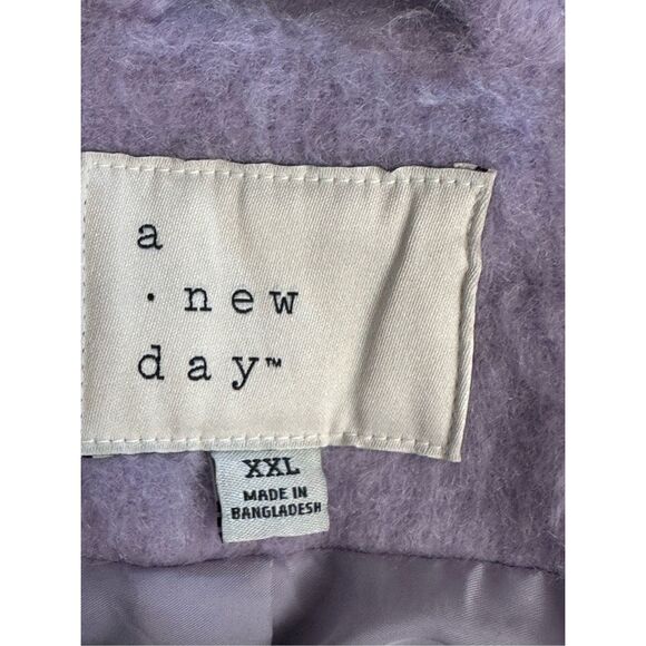 A New Day purple fuzzy coat size XXL - Picture 6 of 10